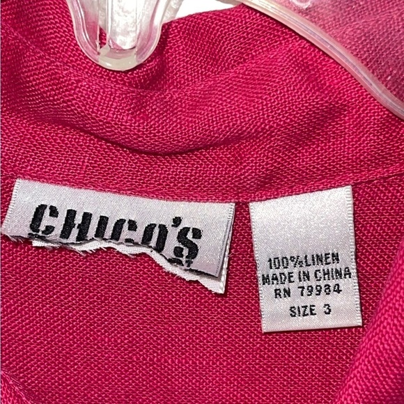 Chico’s women’s 100% Linen over size button up blouse. Size 3 (Large 16-18) GUC - Picture 5 of 6
